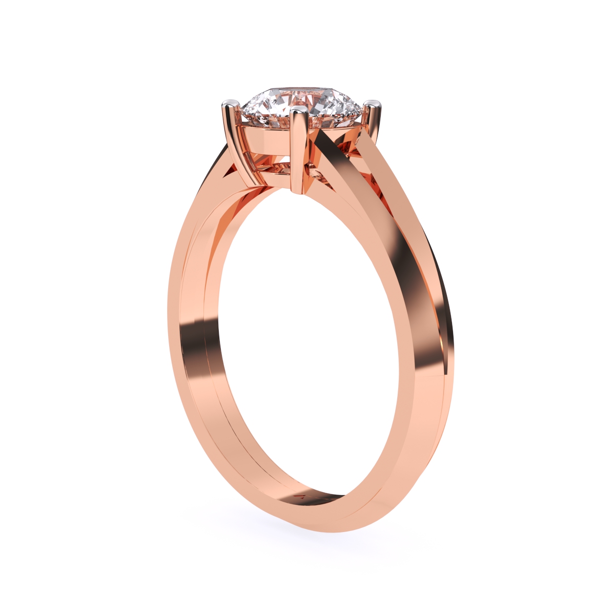 Lavish Split Shank Round Solitaire Ring