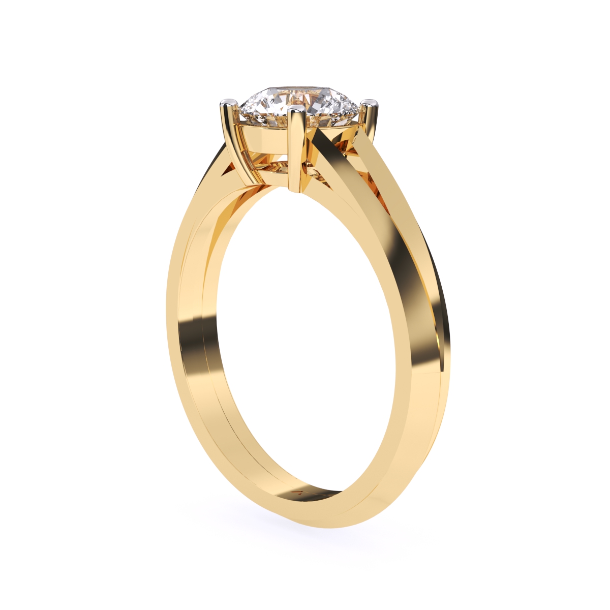 Lavish Split Shank Round Solitaire Ring