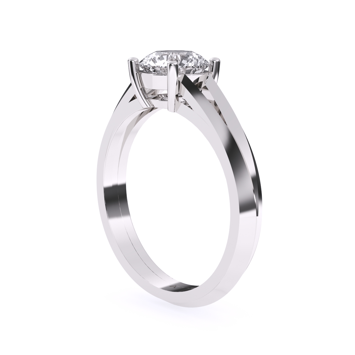 Lavish Split Shank Round Solitaire Ring