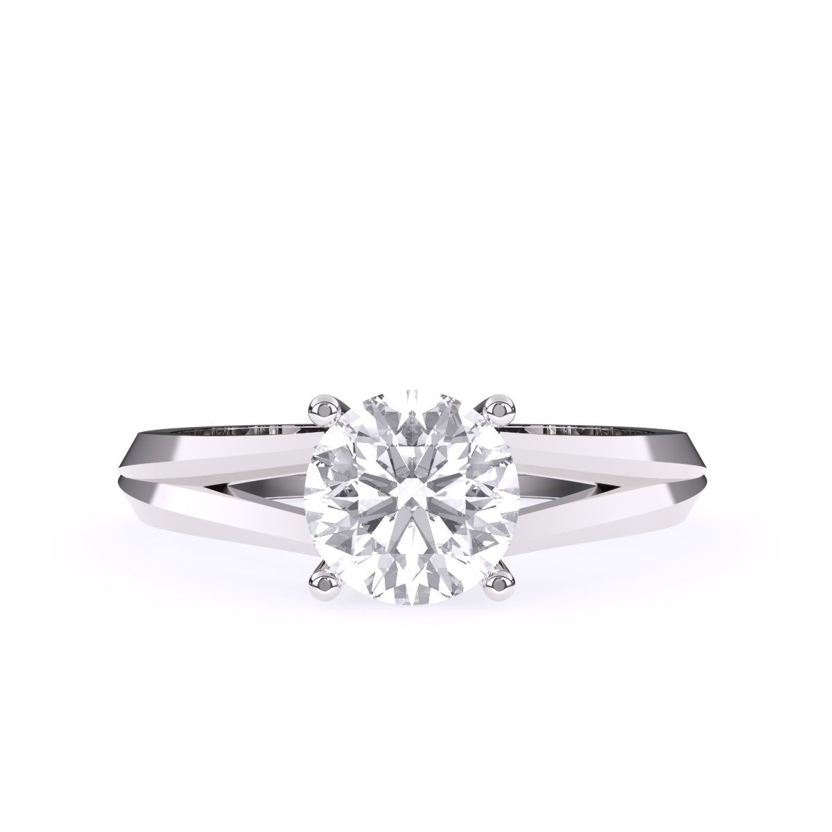 Lavish Split Shank Round Solitaire Ring