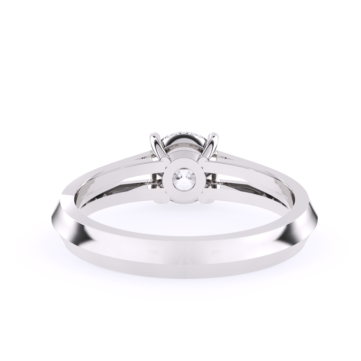 Lavish Split Shank Round Solitaire Ring