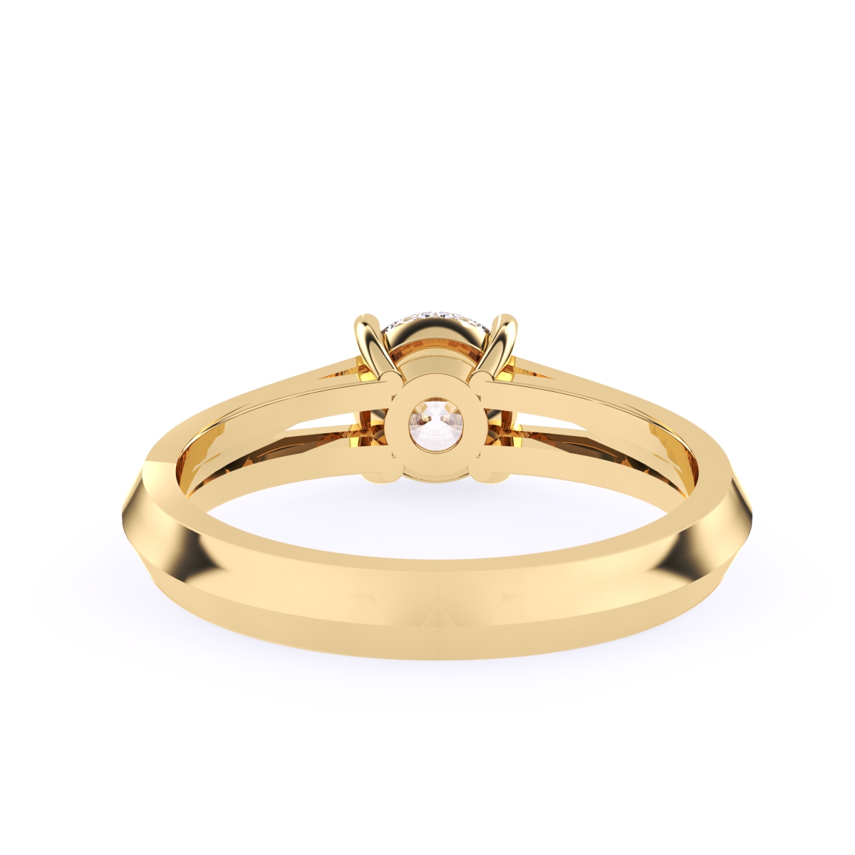 Lavish Split Shank Round Solitaire Ring