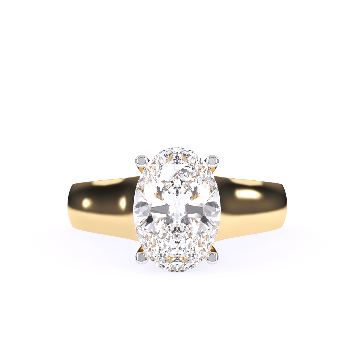 Classic Lab Grown Oval Cut Solitaire Ring