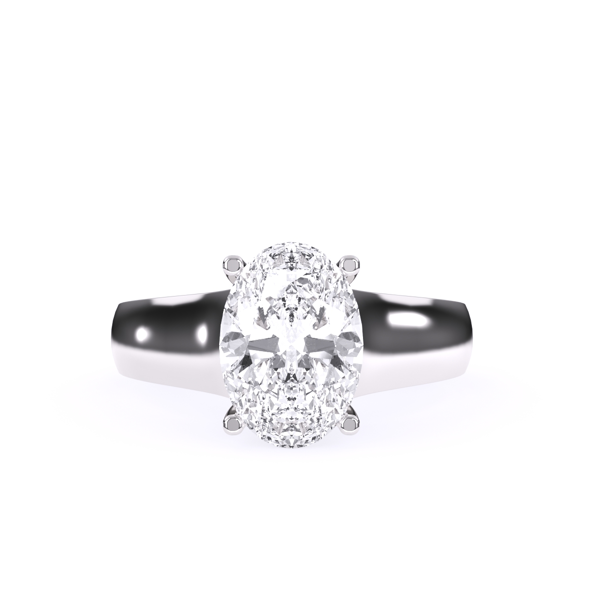 Classic Lab Grown Oval Cut Solitaire Ring