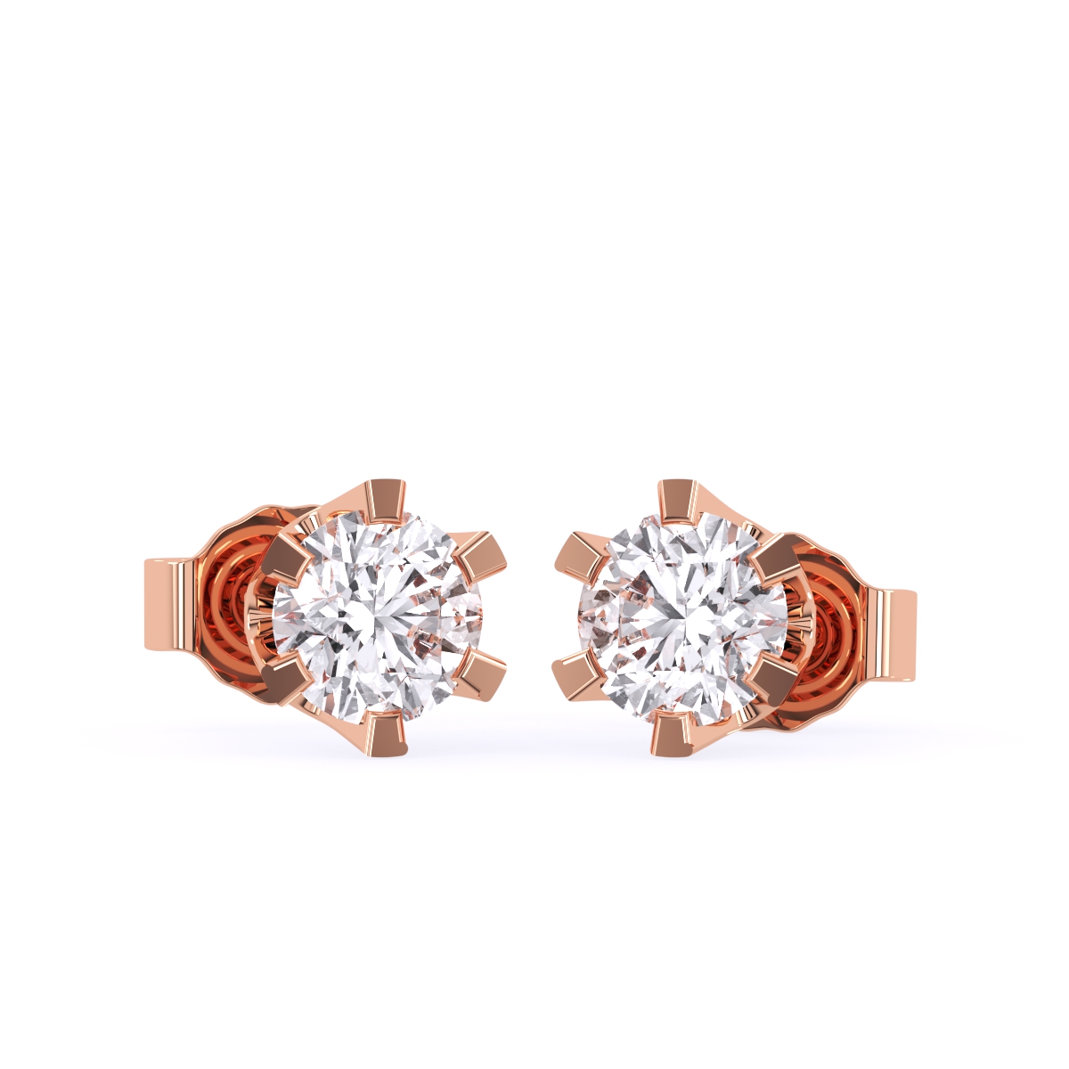 Delicate Round Diamond Stud Earrings