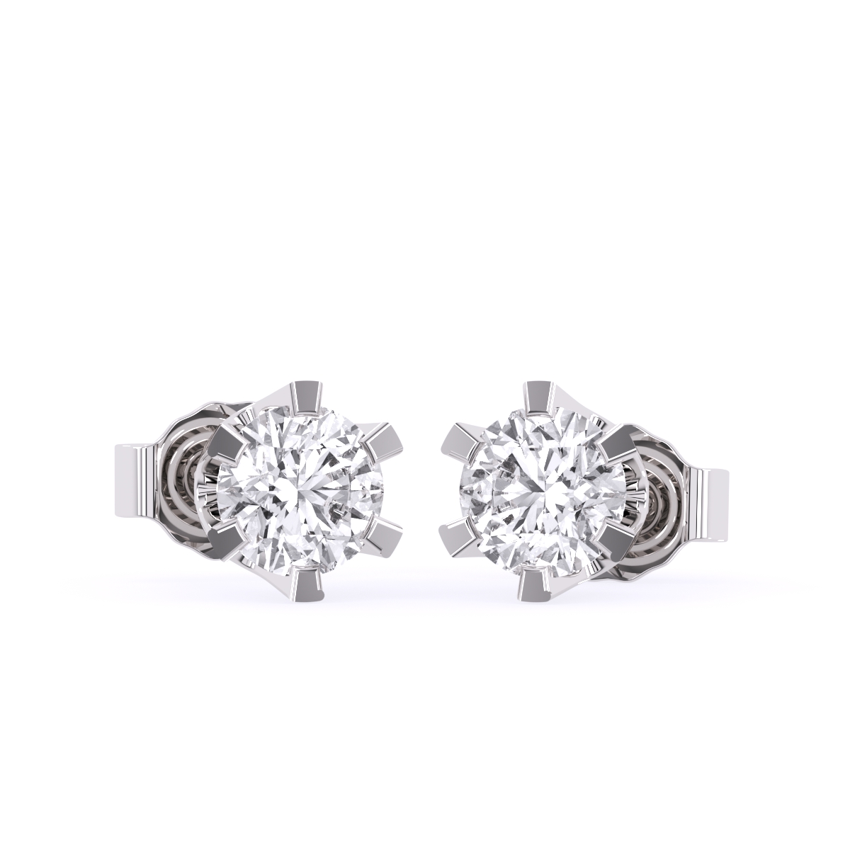 Delicate Round Diamond Stud Earrings