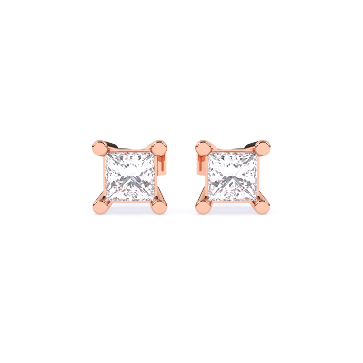 Trendy Lab Grown Diamond 4 Prong Baby Earrings