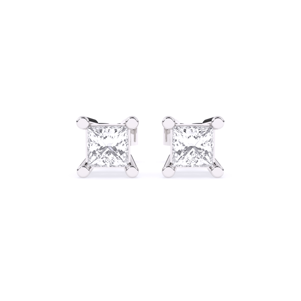 Trendy Lab Grown Diamond 4 Prong Baby Earrings