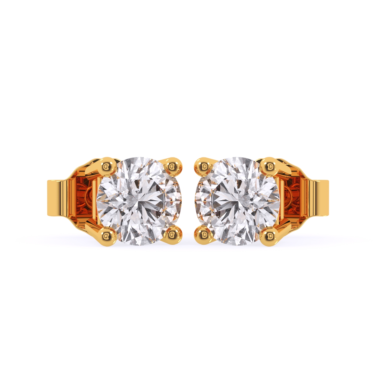 Delicate Round Lab Grown Stud Earrings