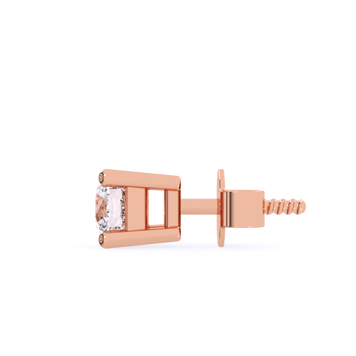 Delicate Round Lab Grown Stud Earrings