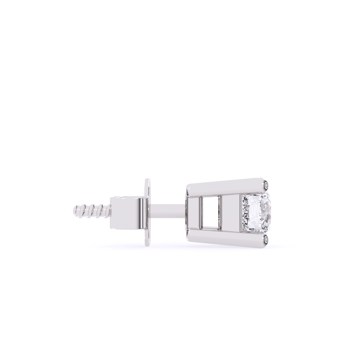 Minimalist Round Solitaire Diamond Stud Earrings