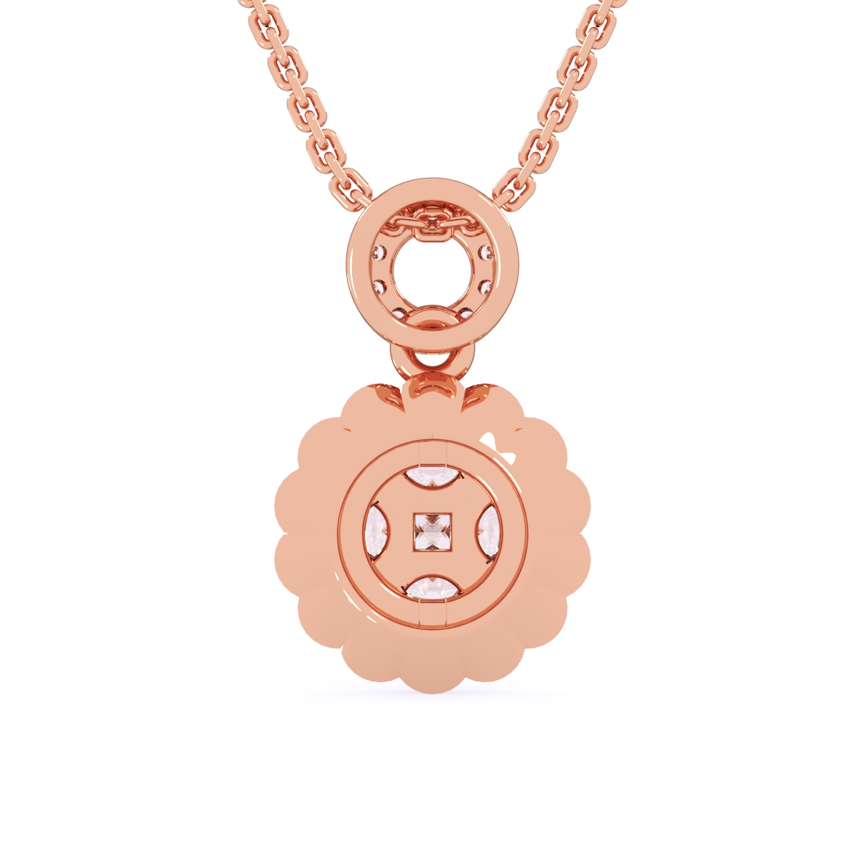 Blossom Round Diamond Halo Pendant