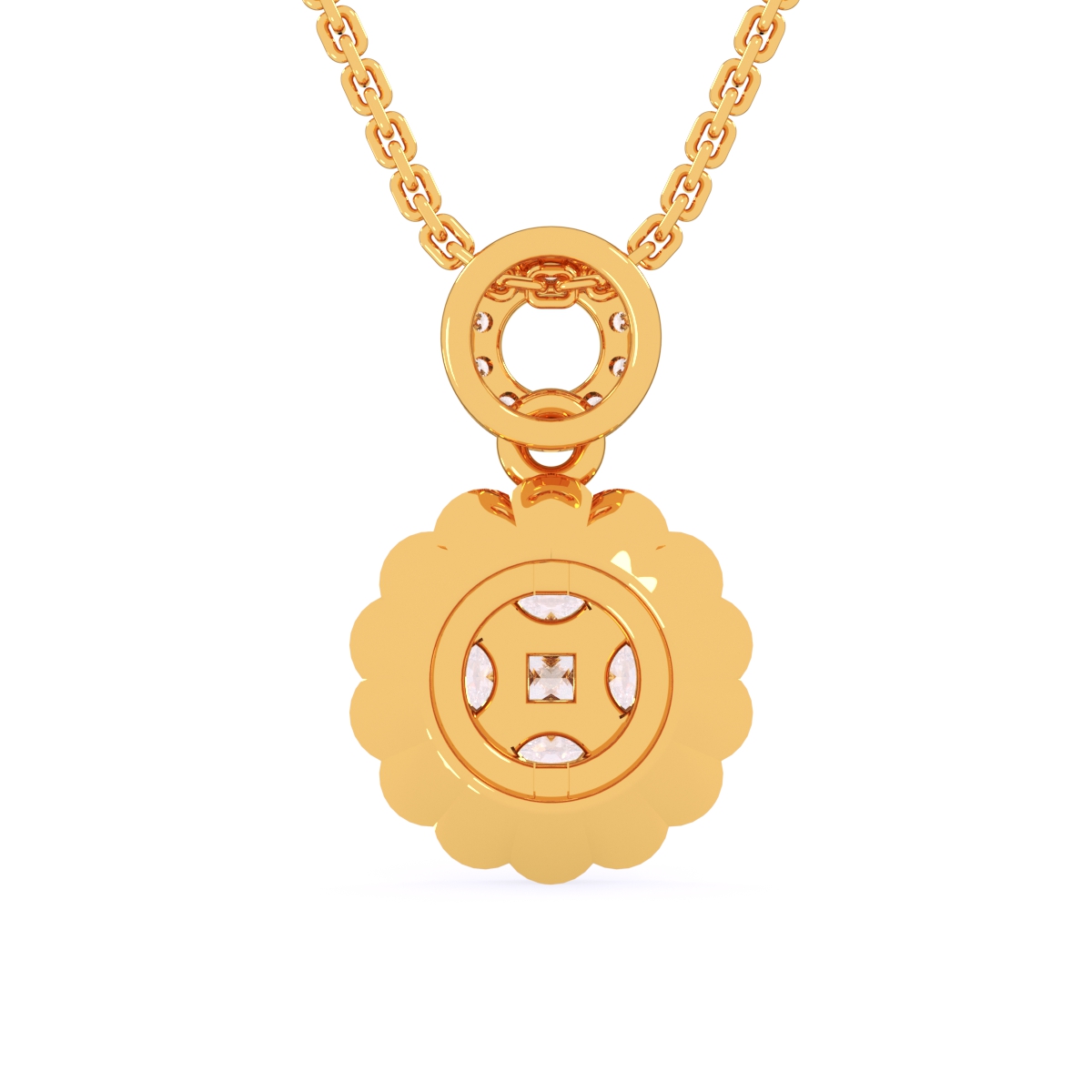 Blossom Round Diamond Halo Pendant