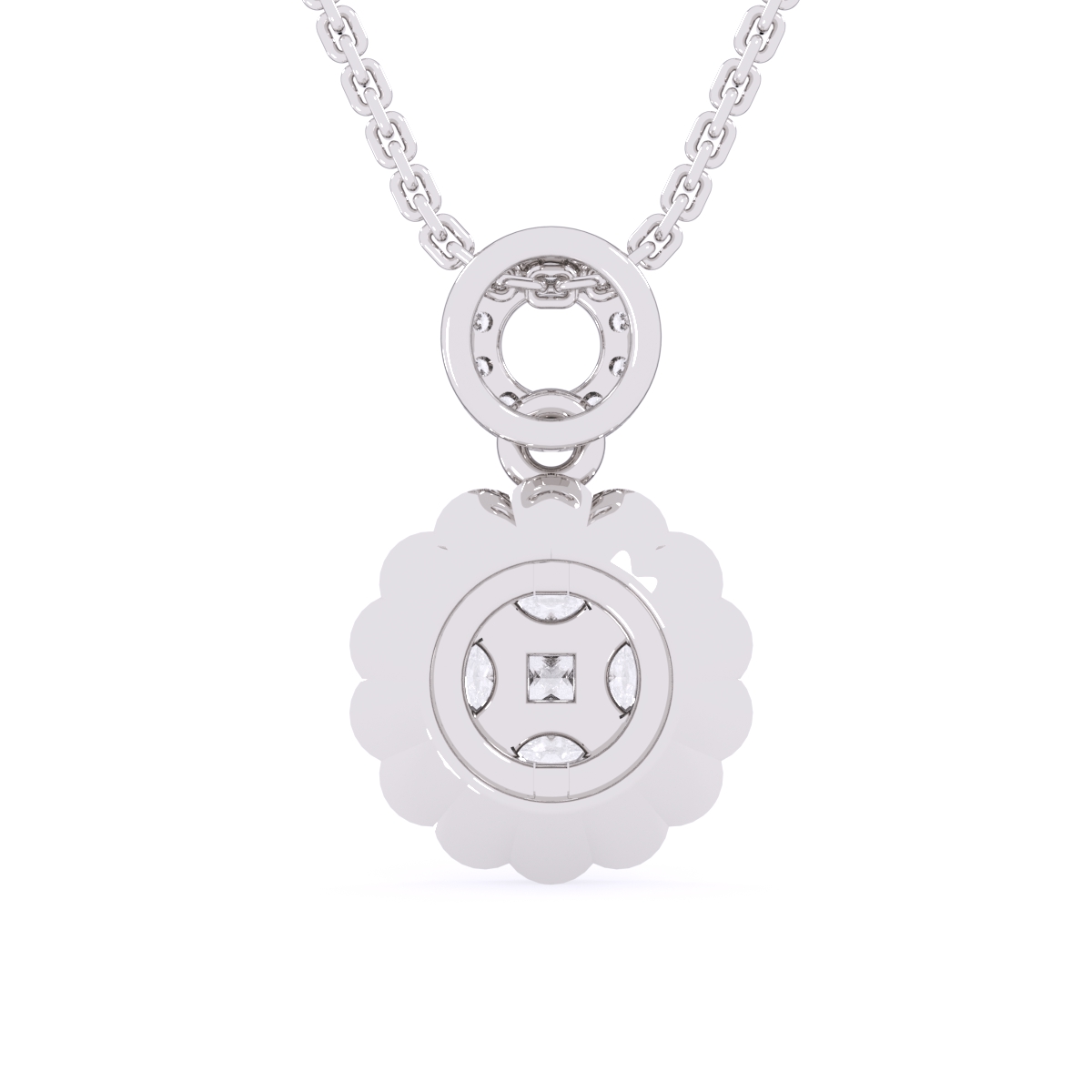 Blossom Round Diamond Halo Pendant