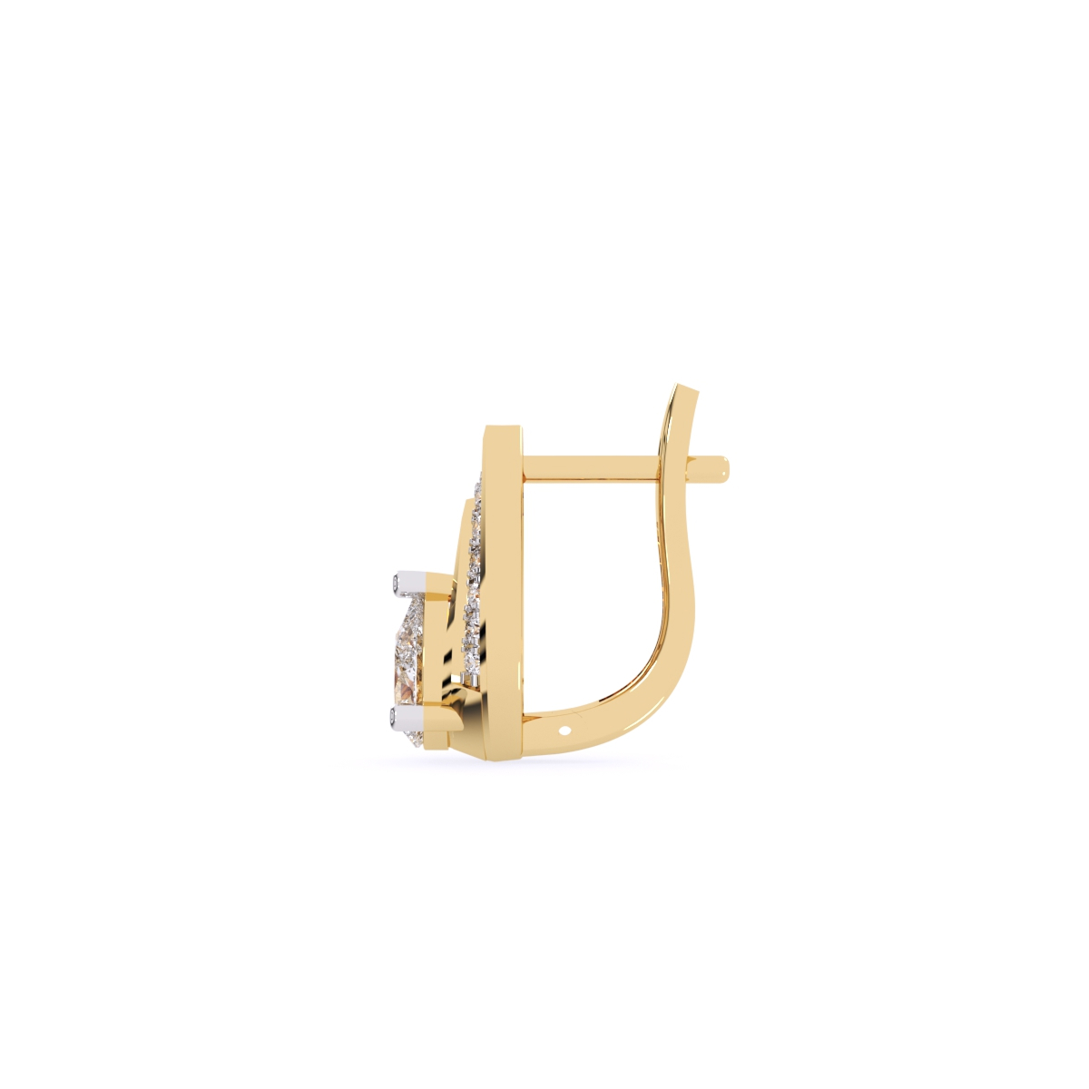 Pear Shape Stud Halo Diamond Earrings