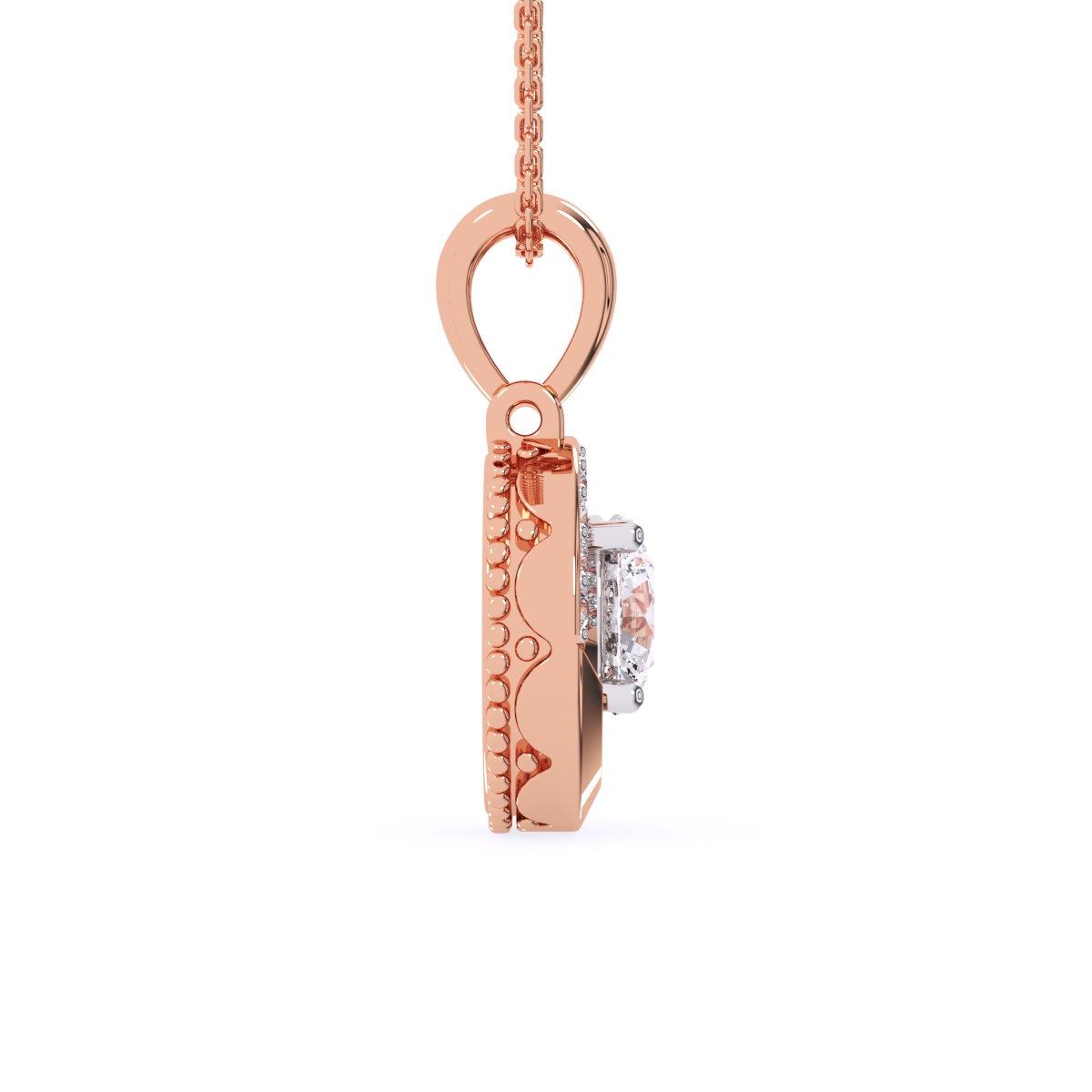 Fancy Round Lab Grown Pendant