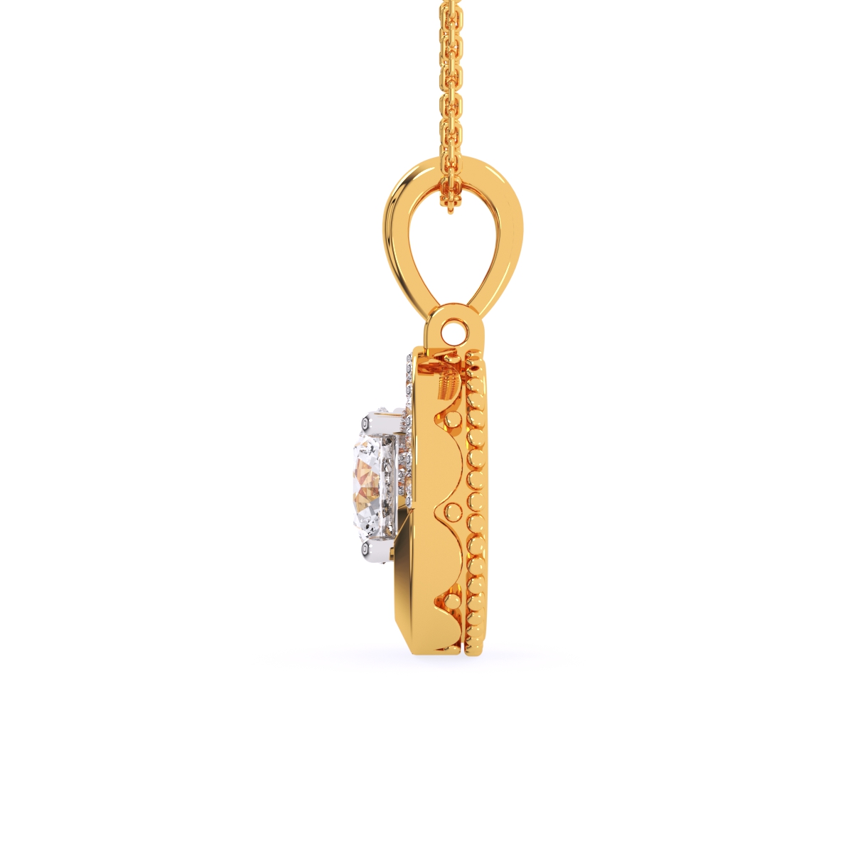 Fancy Round Lab Grown Pendant