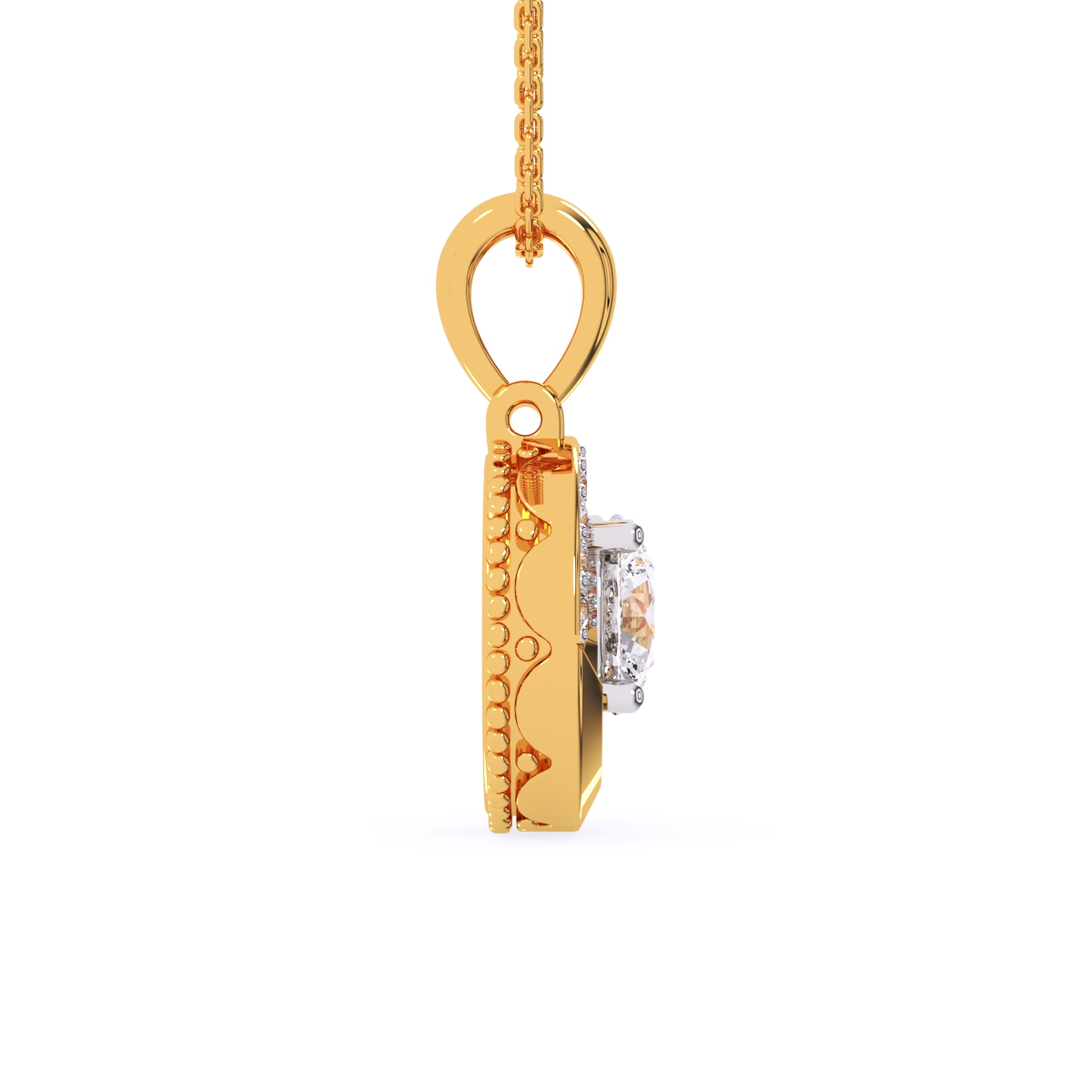 Fancy Round Lab Grown Pendant