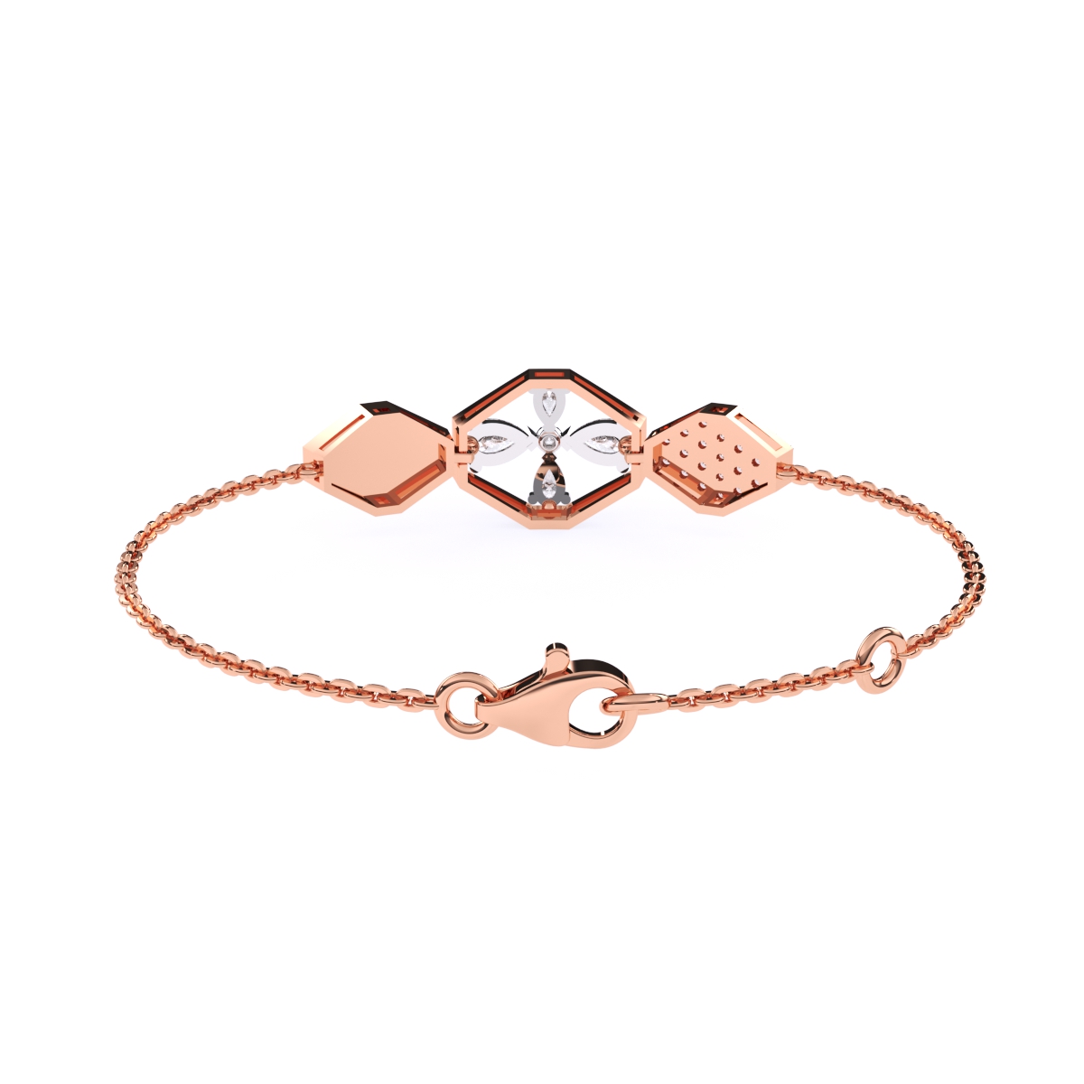 Hexagon Style Lab Grown Diamonds Bracelet