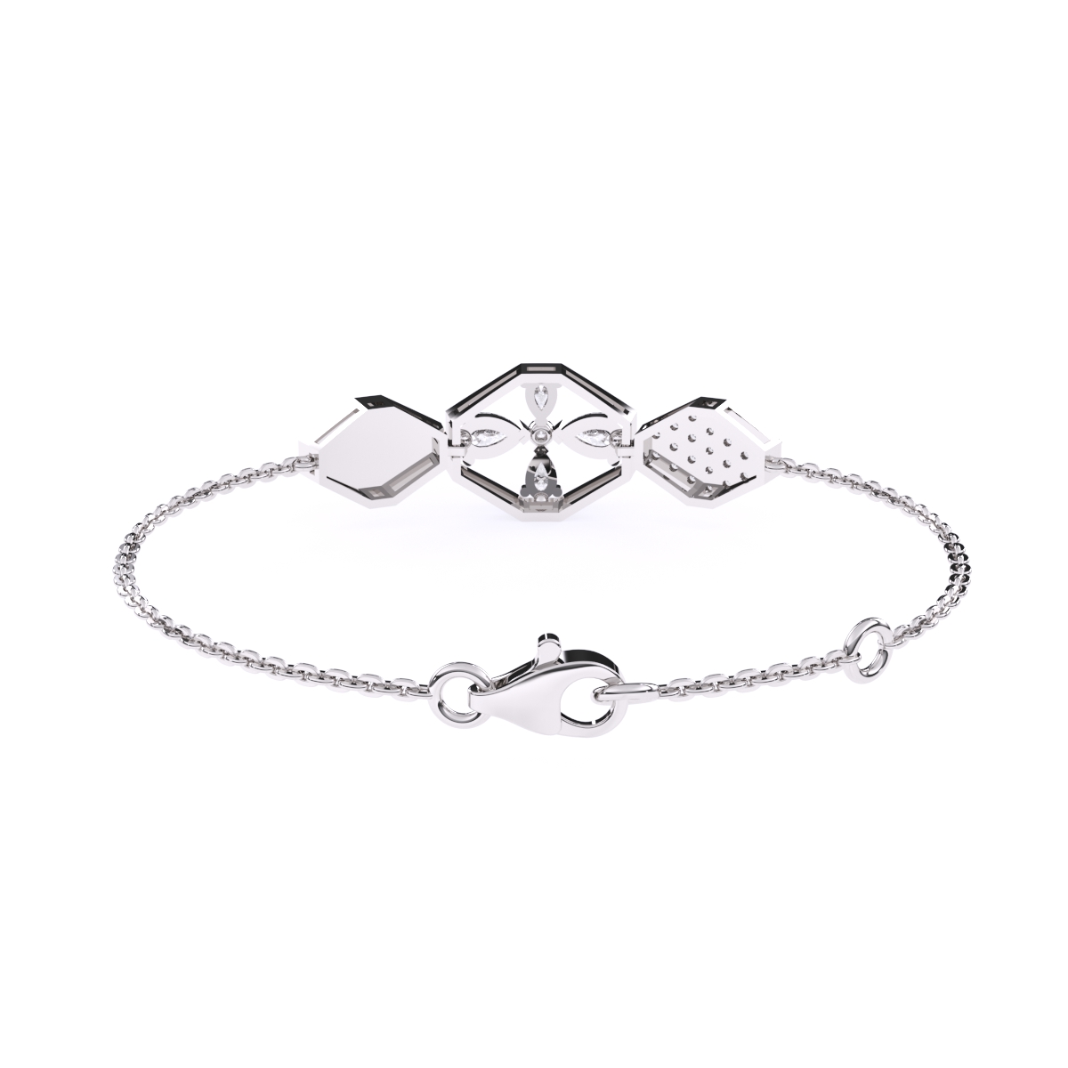 Hexagon Style Lab Grown Diamonds Bracelet