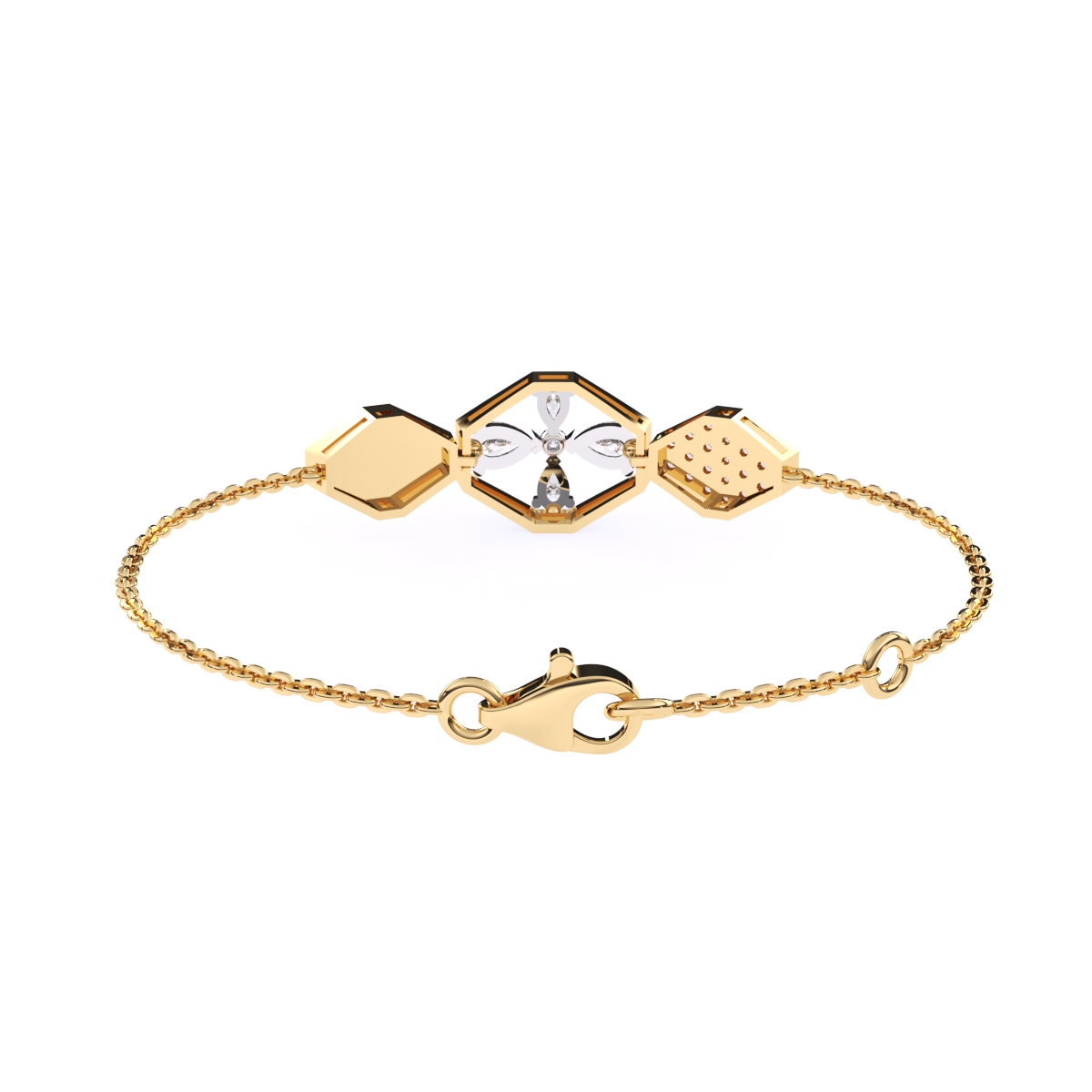 Hexagon Style Lab Grown Diamonds Bracelet