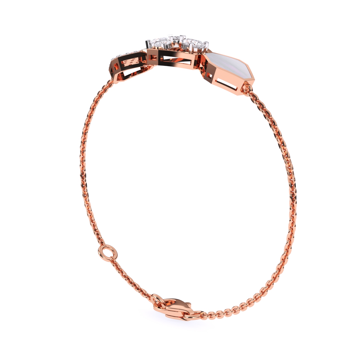 Hexagon Style Lab Grown Diamonds Bracelet