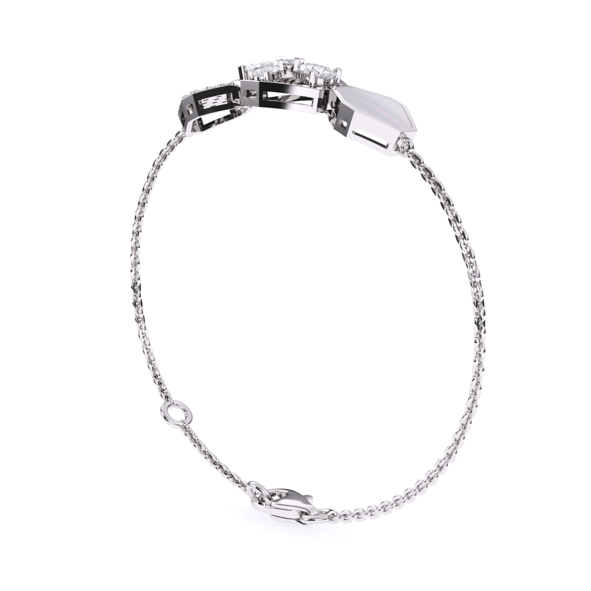 Hexagon Style Lab Grown Diamonds Bracelet