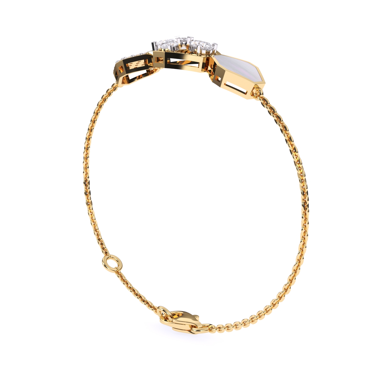 Hexagon Style Lab Grown Diamonds Bracelet