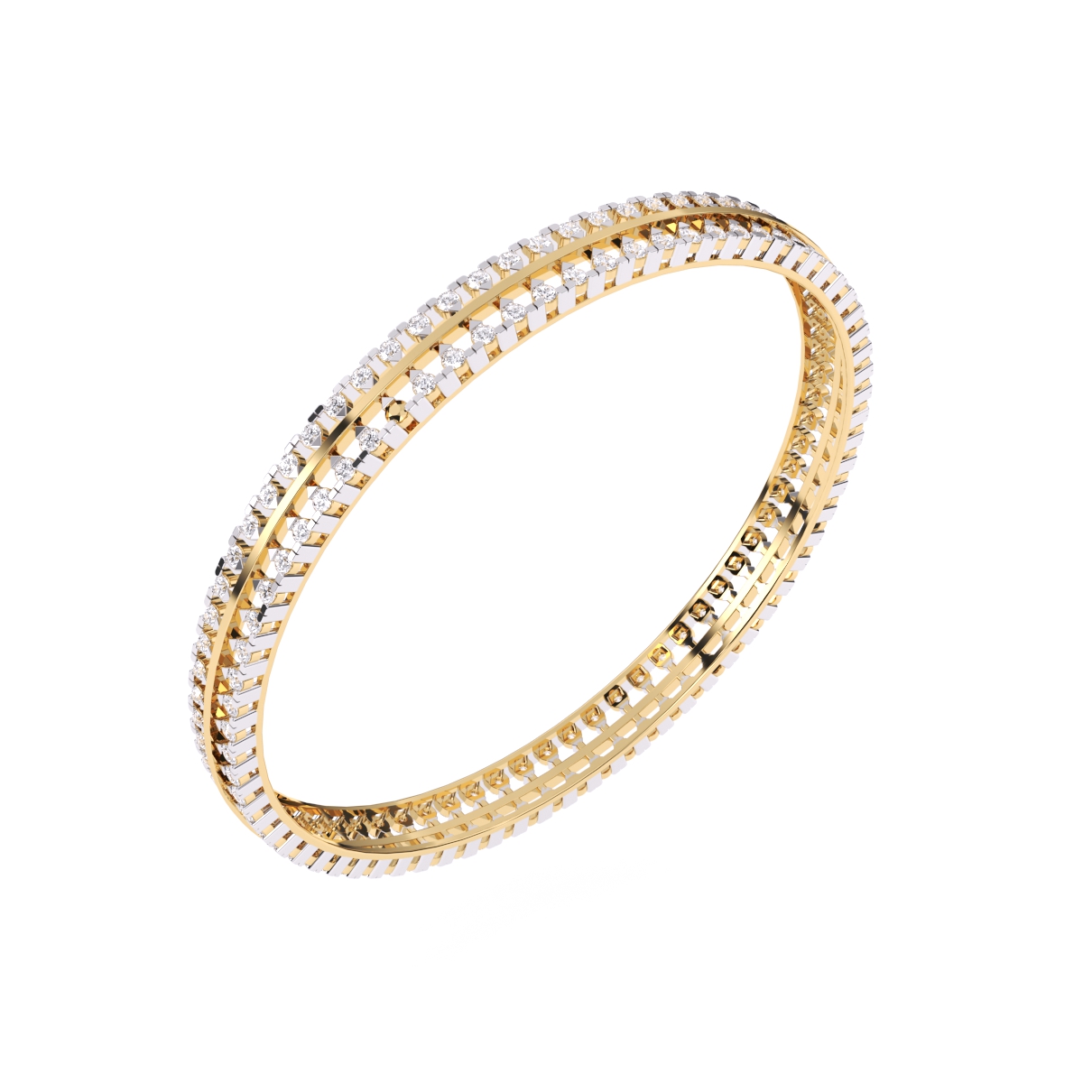 Round Single Line Lab grown Diamond Bangle