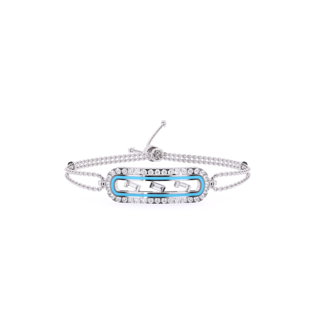 Dazzle Baguette Diamond Charm Bracelet