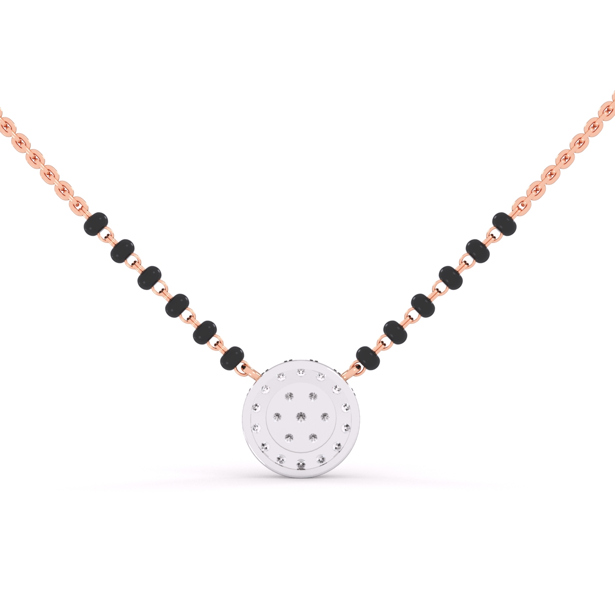 Round Cluster Modern Diamond Mangalsutra