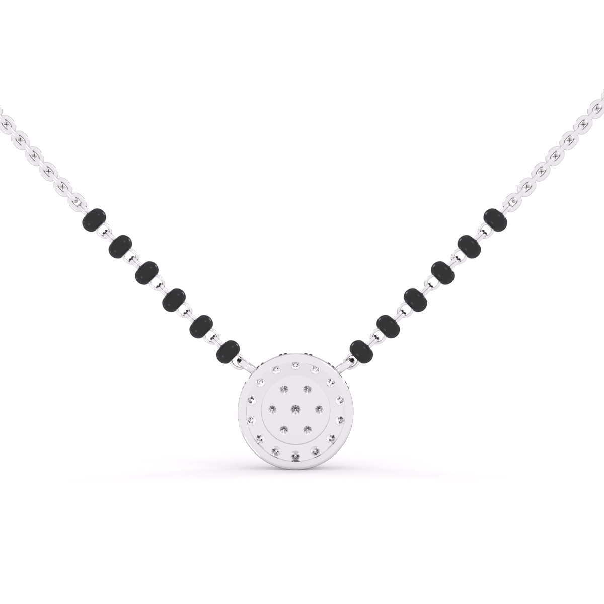 Round Cluster Modern Diamond Mangalsutra