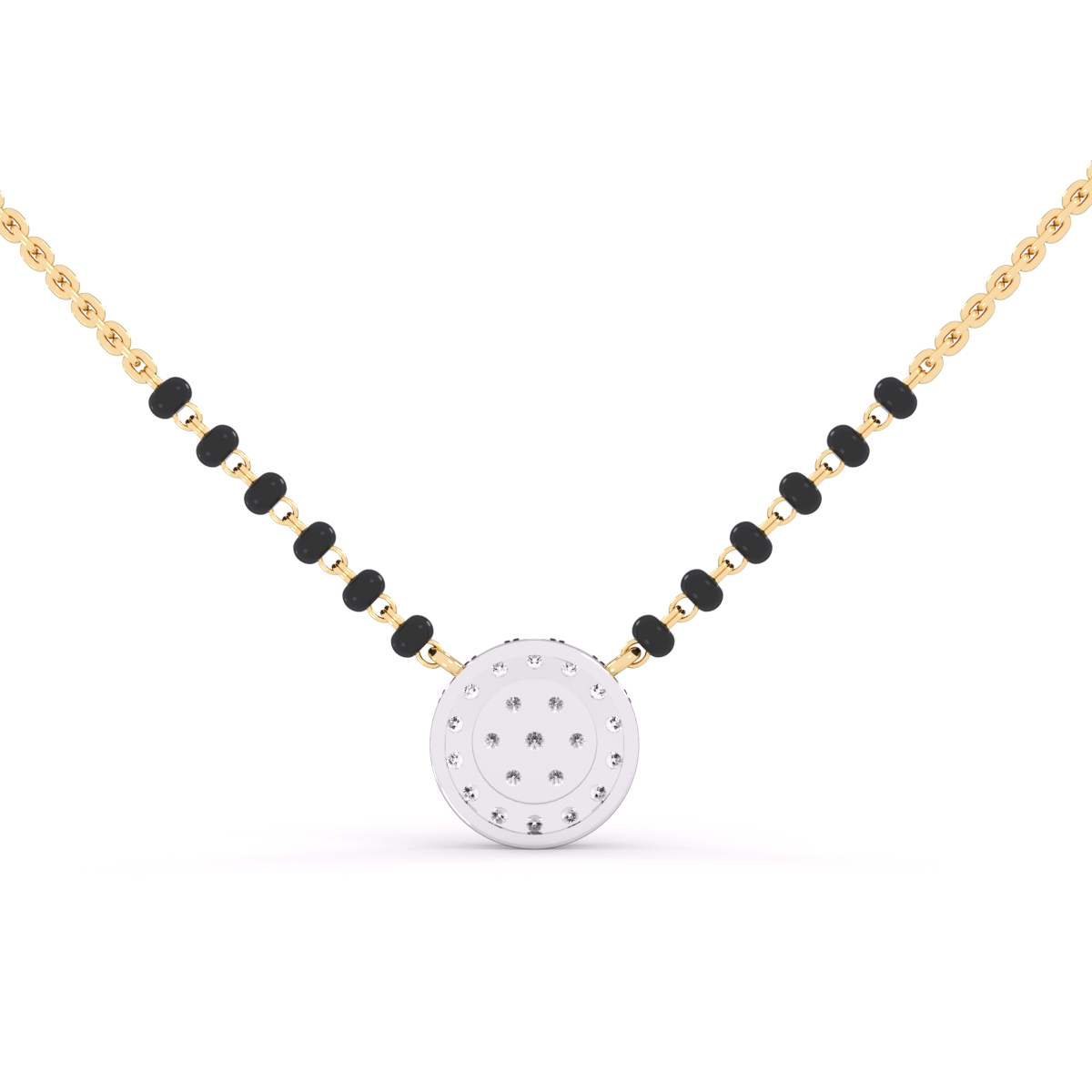 Round Cluster Modern Diamond Mangalsutra