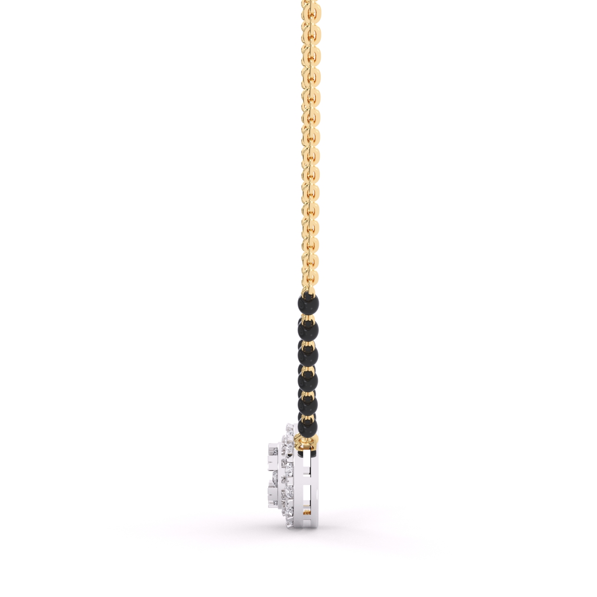 Round Cluster Modern Diamond Mangalsutra