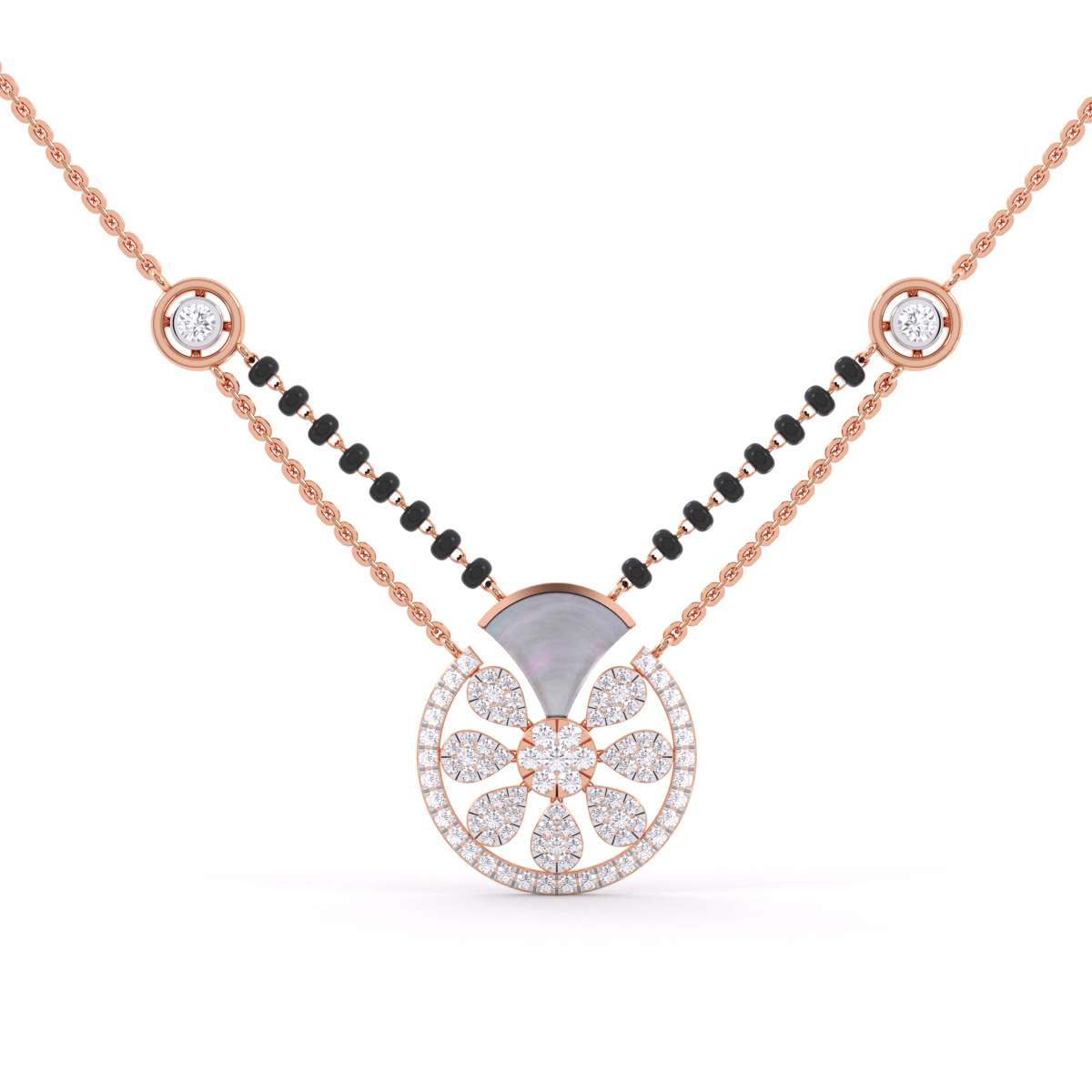 Classic Glimmering Round Diamond Mangalsutra