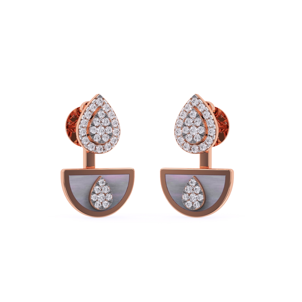 Pear Halo Lab Grown Diamond Droop Earrings