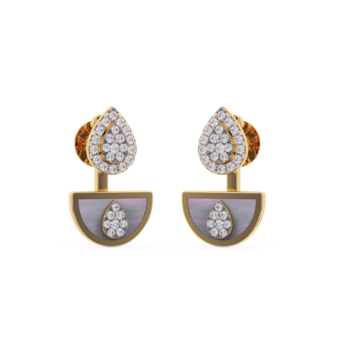 Pear Halo Lab Grown Diamond Droop Earrings