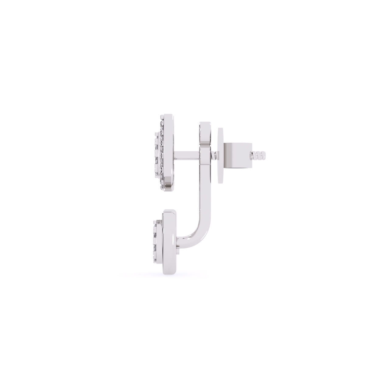 Pear Halo Lab Grown Diamond Droop Earrings