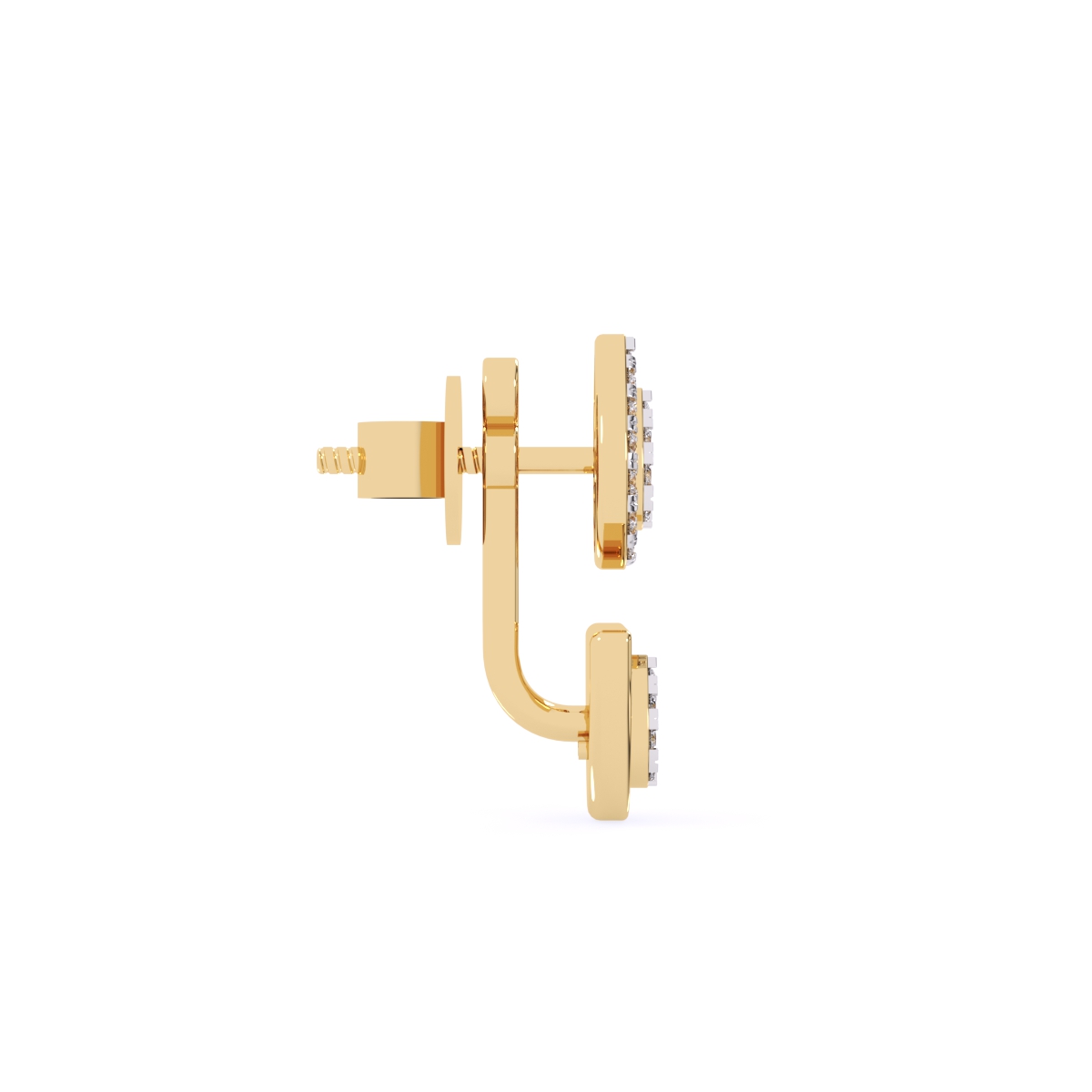 Pear Halo Lab Grown Diamond Droop Earrings