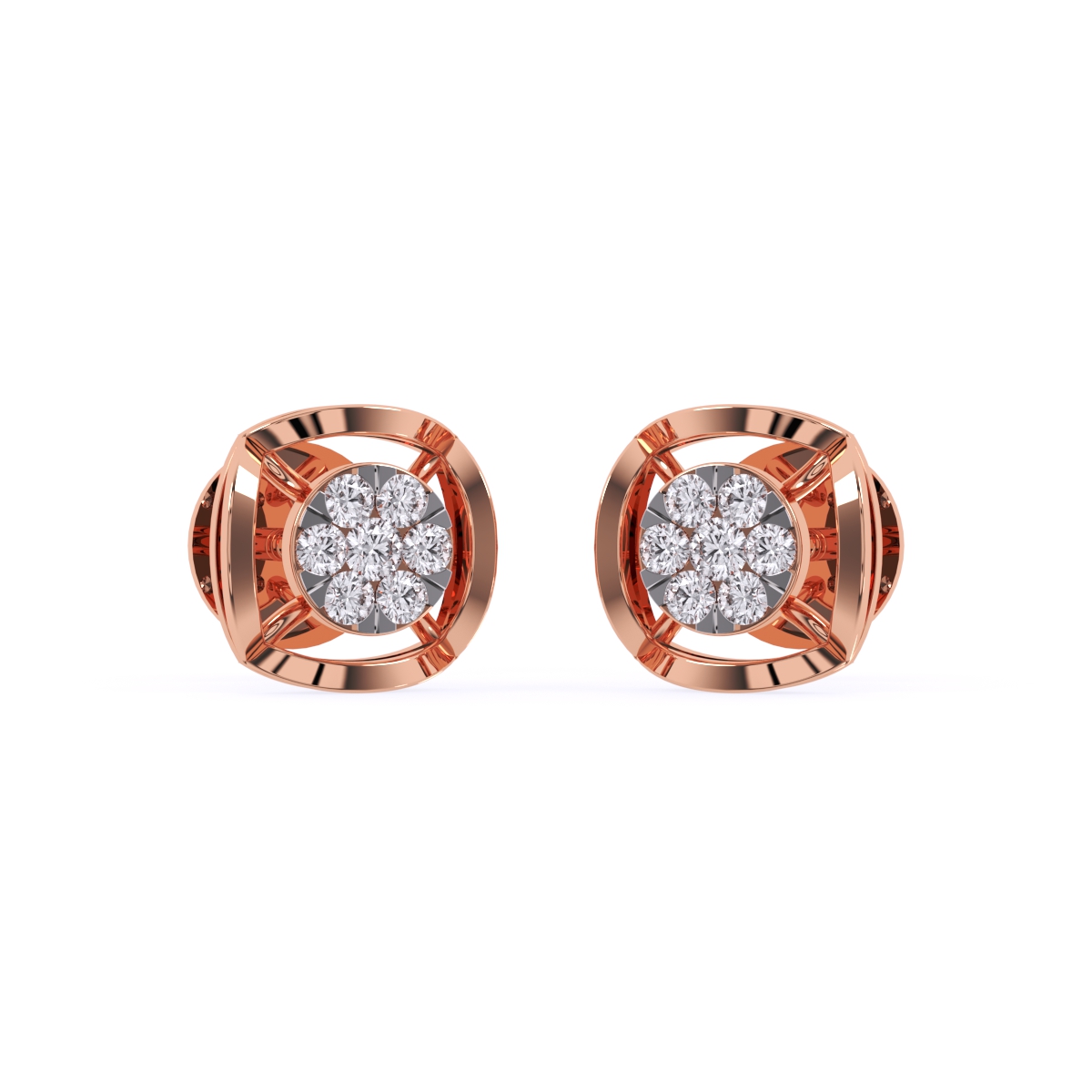Lab Grown Diamonds Round Party Wear Diamond Earrings