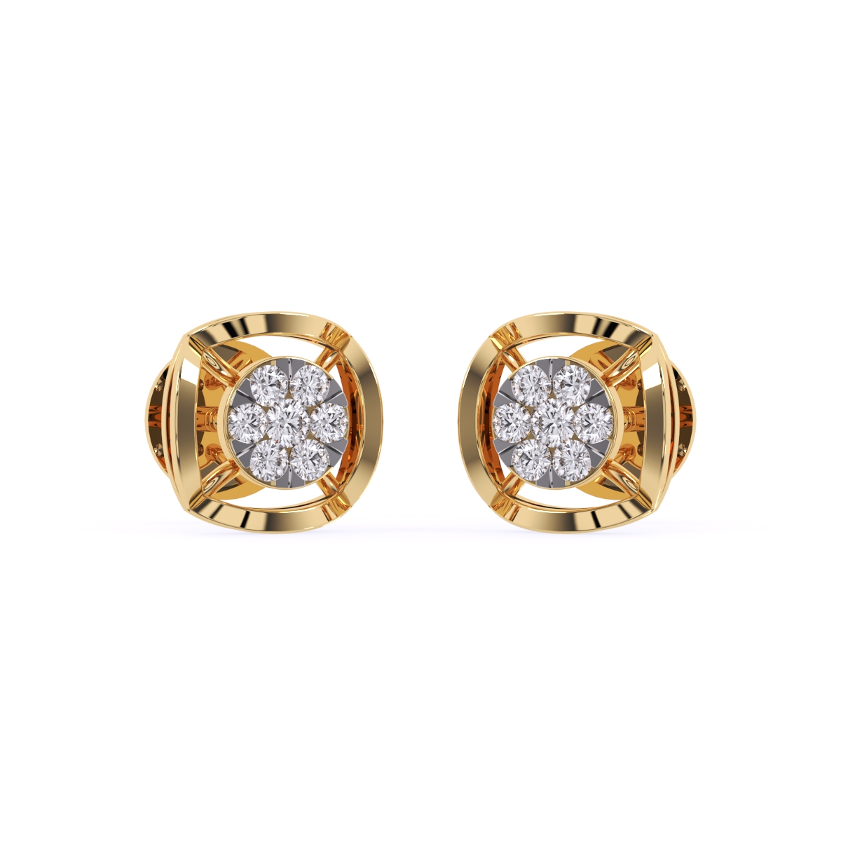 Lab Grown Diamonds Round Party Wear Diamond Earrings