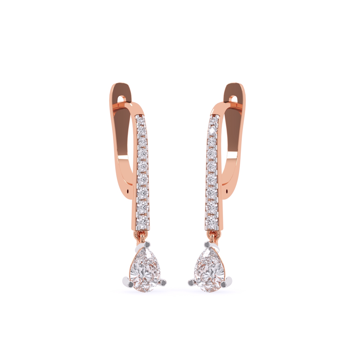 Pear Lab Grown Diamond Dangling Drop Earrings