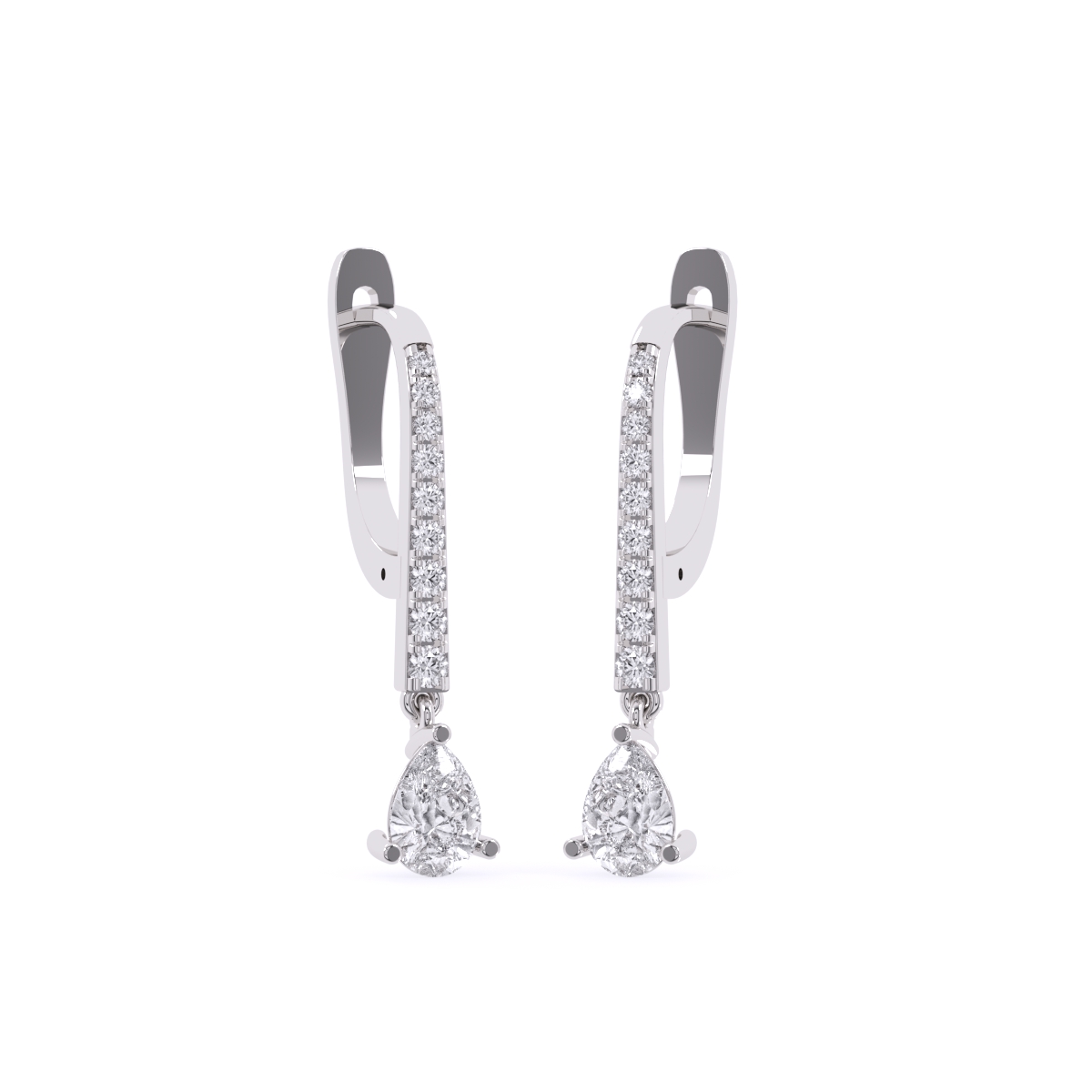 Pear Lab Grown Diamond Dangling Drop Earrings