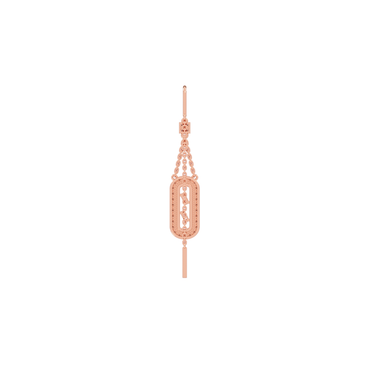 Stunning Rose Gold Crystal Dangler Earrings