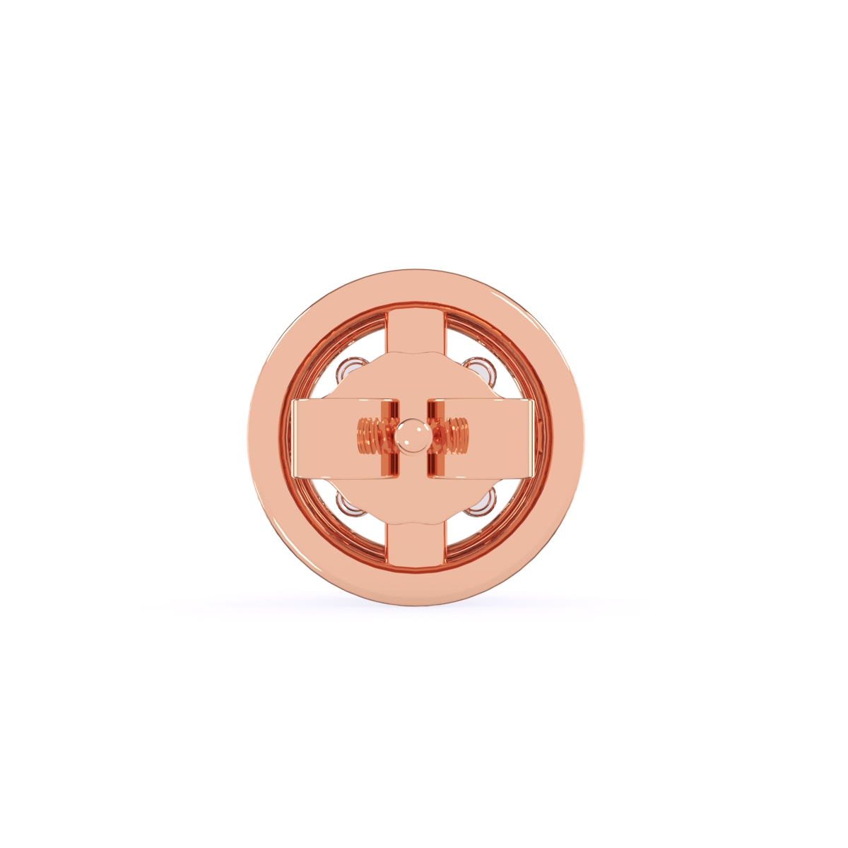 Charming Two Tone Round Diamond Solitaire Studs