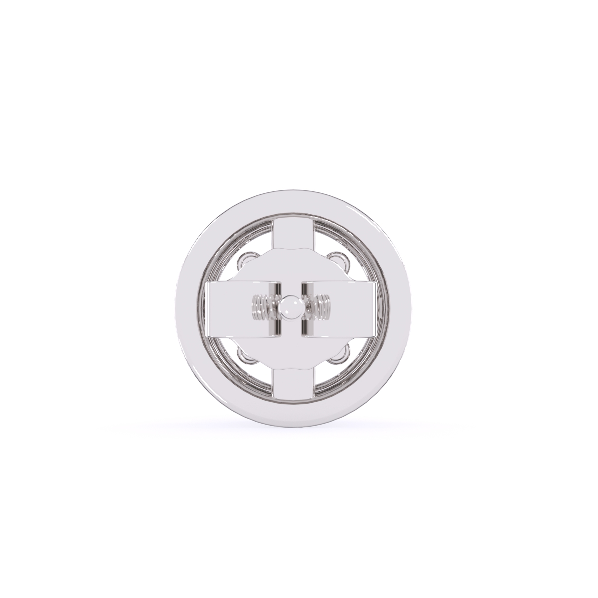 Charming Two Tone Round Diamond Solitaire Studs