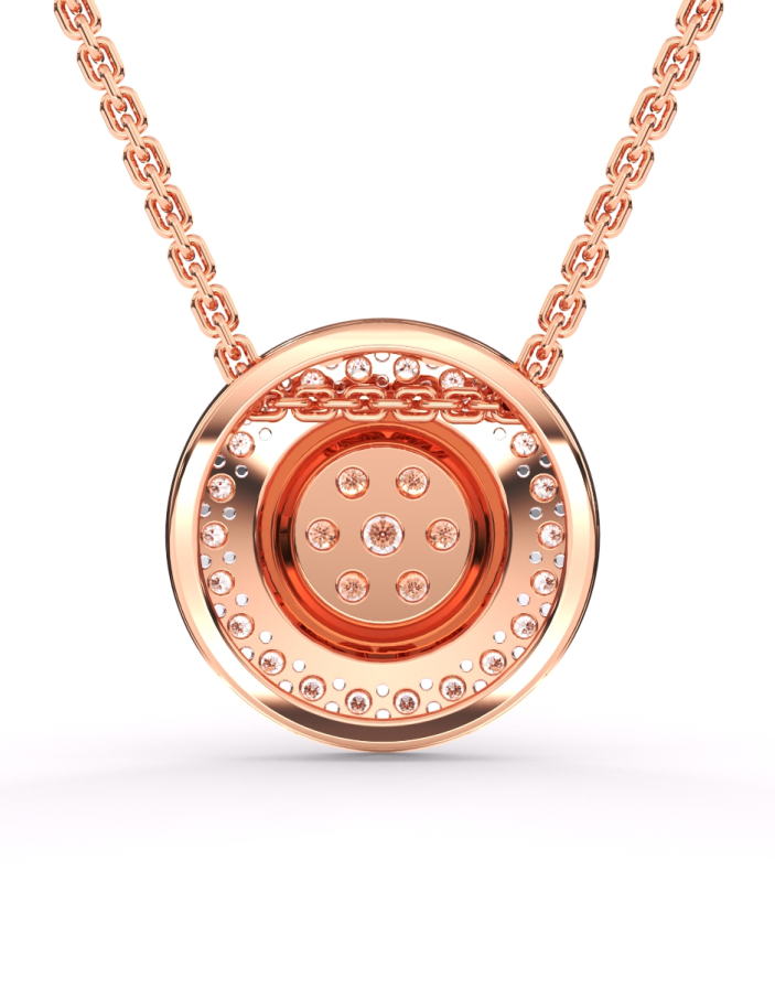 Round Shape Lab Grown Diamond Flower Cluster Pendant