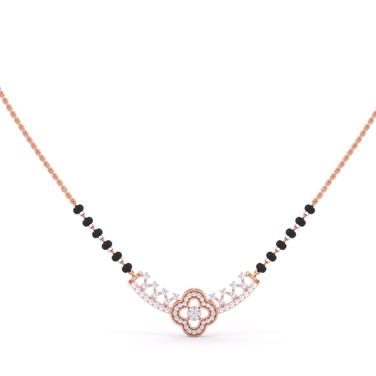 Stylish diamond Mangalsutra adorned with black beads