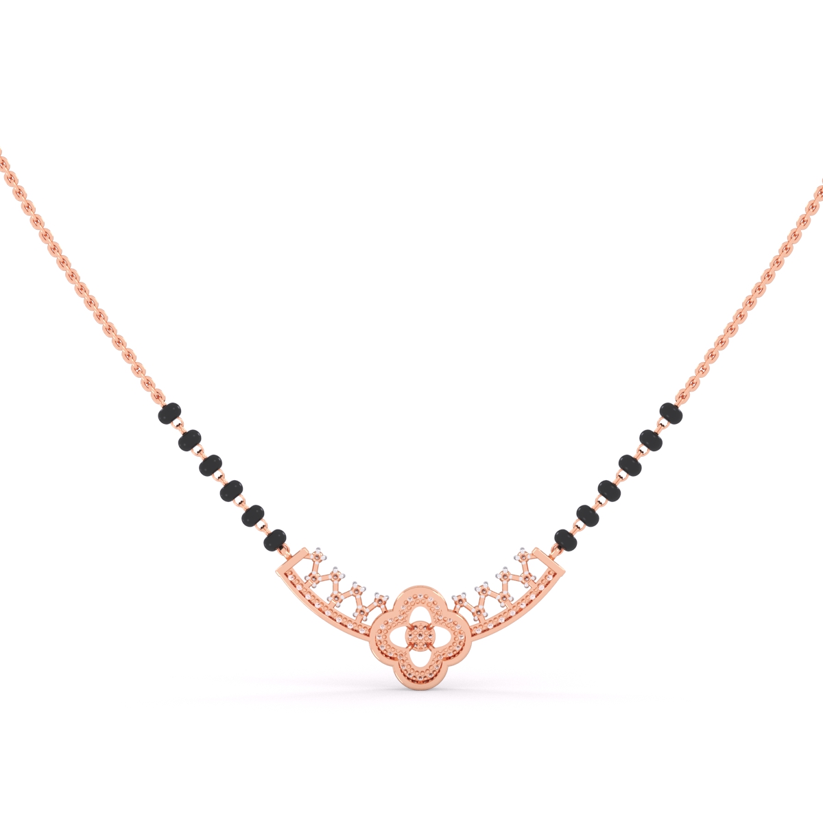 Stylish diamond Mangalsutra adorned with black beads