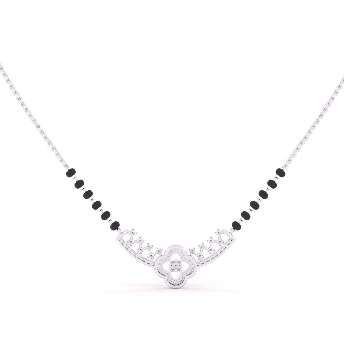 Stylish diamond Mangalsutra adorned with black beads